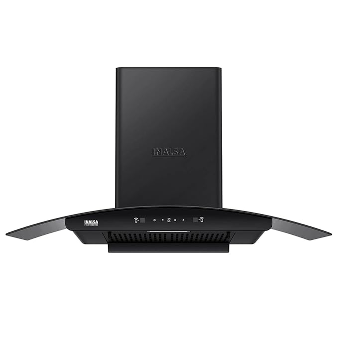 Open Box, Unused Inalsa FIGO 90BKMAC Filterless Chimney With Motion Sensor & Touch Control Auto Clean Wall Mounted Black 1250 CMH Chimney