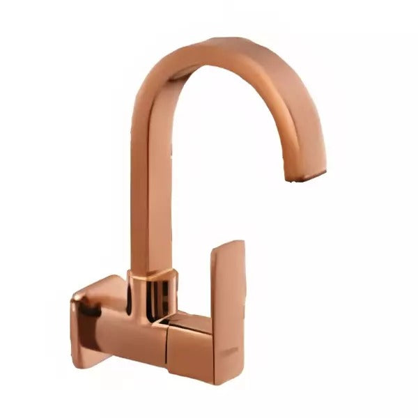 Cera Ruby Quarter Turn Single Lever Wall Mount Sink Cock Rose Gold F1005251RG