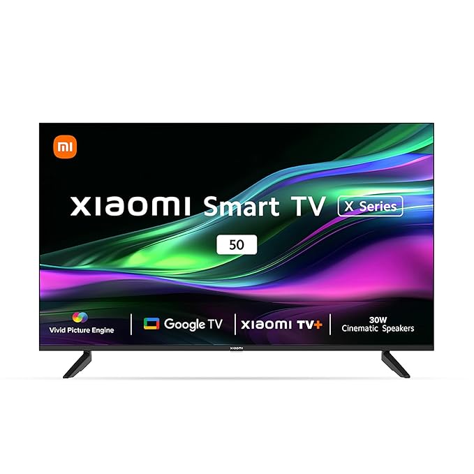 Open Box Unused Xiaomi 125 cm (50 inches) X 4K Dolby Vision Series Smart Google TV L50M8-A2IN Black