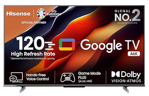 Open Box Unused Hisense 108 cm 43 inches Bezelless Series 4K Ultra HD Smart LED Google TV 43A6K Grey