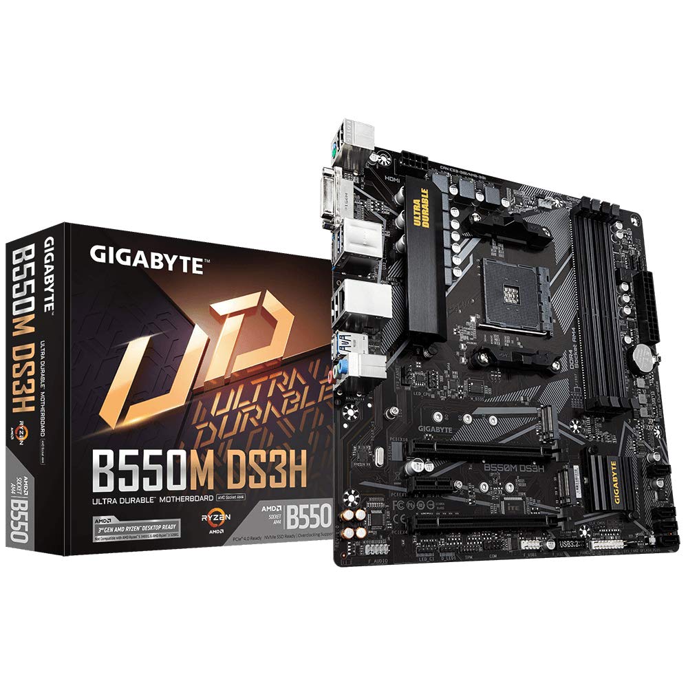 Open Box, Unused GIGABYTE B550M Ds3H Ultra Durable Micro ATX Motherboard