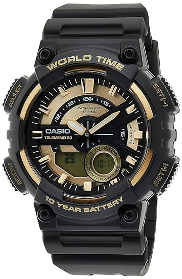 Casio Youth-Combination Analog-Digital Gold Dial Men's Watch AD206 AEQ-110BW-9AVDF