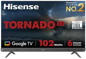 Open Box Unused Hisense 126 cm 50 inches Tornado 2.0 Series 4K Ultra HD Smart LED Google TV 50A7H Metal Gray