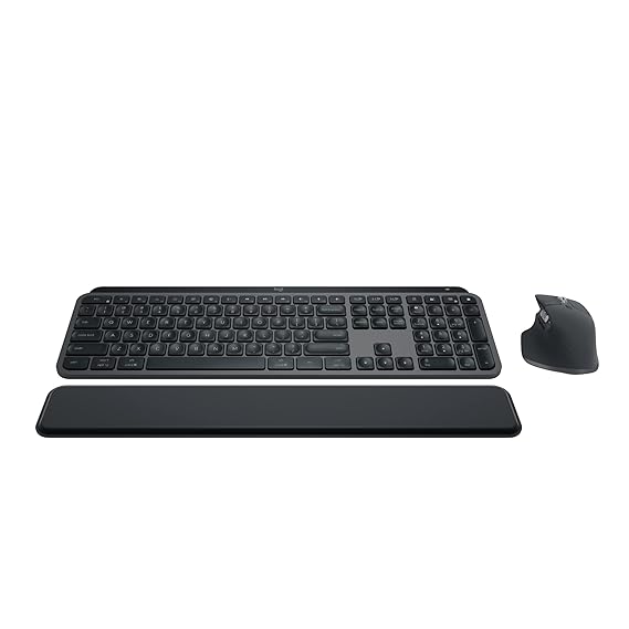 Open Box, Unused Logitech MX Keys S Combo with Free Adobe Subscription Performance Wireless Keyboard and Mouse with Palm Rest