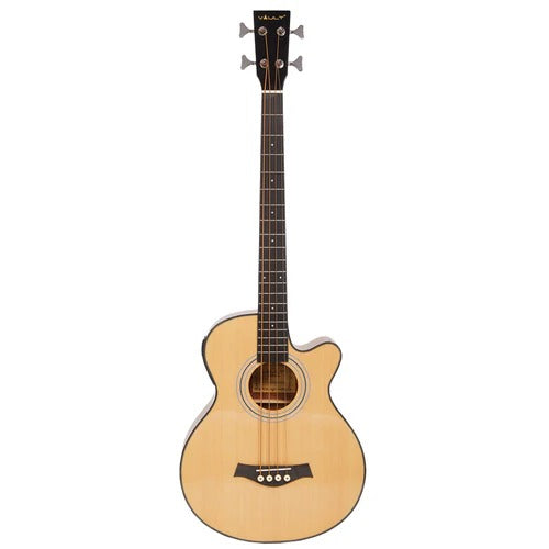 Vault EB40CE-SS 4 String Acoustic Electric Short Scale Bass with EQ and Padded Gigbag 762mm 30 Inch Scale Length