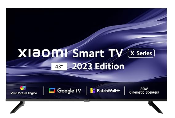 Open Box Unused Xiaomi 108 cm 43 inches X Series 4K Ultra HD Smart Google TV L43M8-A2IN Black