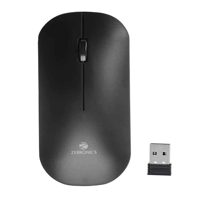 Open Box, Unused Zebronics Zeb Dazzle Wireless Optical Mouse With Nano Receiver Black Pack of 4