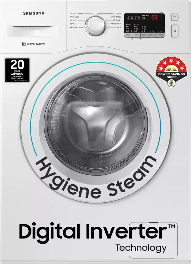 Open Box, Unused Samsung 6 kg with Steam Fully Automatic Front Load Washing Machine with In-built Heater White WW61R20GLMW/TL