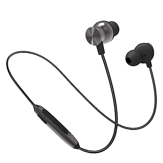 Open Box Unused PTron Intunes Pro Magnetic in-Ear Wireless Bluetooth Headphones with Mic Gray