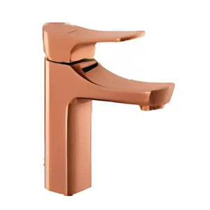 Cera Perla Single Lever Table Mount Basin Mixer Rose Gold with Connection Pipe F1012451RG