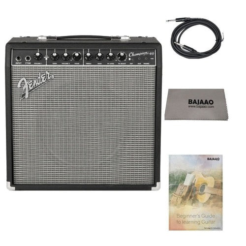 Fender Champion 40 Watts Guitar Combo Amplifier with Cable Polishing Cloth & E-Book