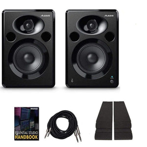 Alesis Elevate 5 MKII 5 inch Powered Studio Monitors with Isolation Pads Cables, and Ebook Pair