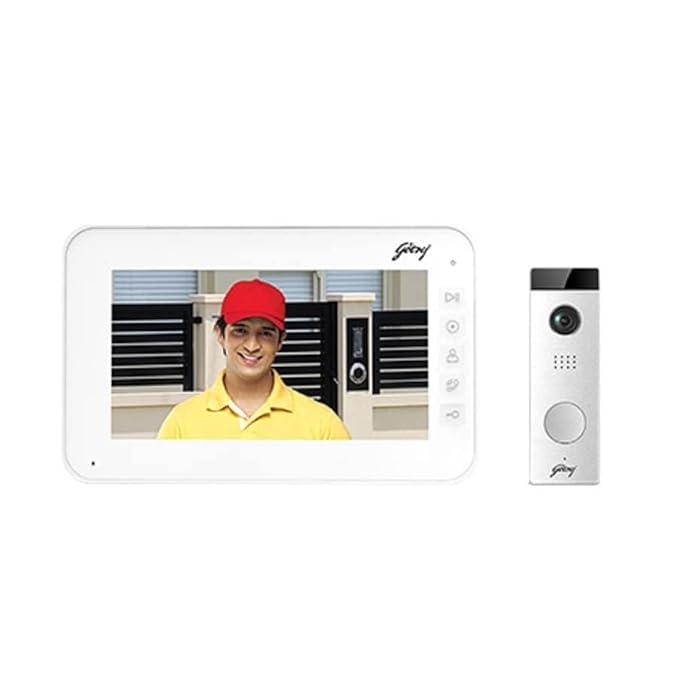 Open Box, Unused Godrej Security Solutions Seethru VDP RE7 Lite White Video Door Phone with Free Installation