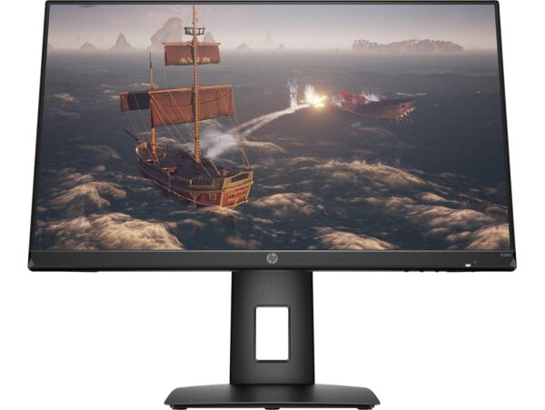 Open Box Unused HP X24ih 23.8-inch FHD Gaming Monitor with 350 nits IPS Panel, 144 Hz, Adaptive Sync, 1xHDMI, 1xDP, VESA Mount, Height & Tilt Adjust 13L82AA Black