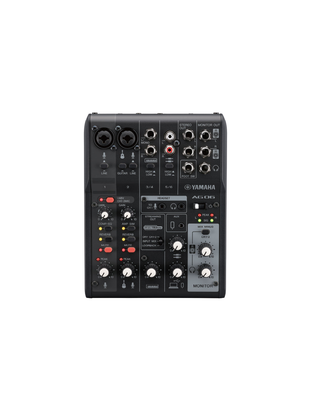 Yamaha AG06MK2 Live Streaming Mixer Black