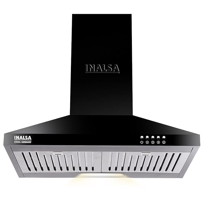 Open Box, Unused Inalsa Smash 60BKBF Wall Mounted Black 1050 CMH Chimney