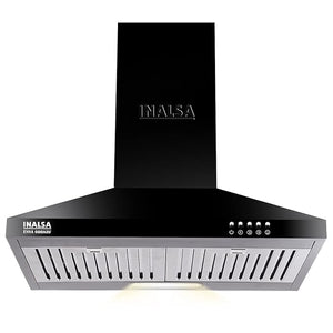 Open Box, Unused Inalsa Smash 60BKBF Wall Mounted Black 1050 CMH Chimney