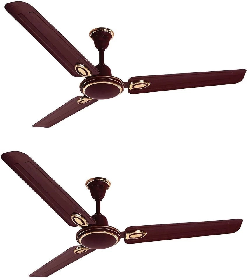 Open Box Unused Sameer Jewel Pack of 2 1200 mm 3 Blade Ceiling Fan Brown