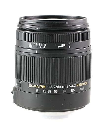 Open Box, Unused Sigma 18-250mm F/3.5-6.3 DC OS HSM Macro Telephoto Zoom Lens for Nikon DSLR Camera