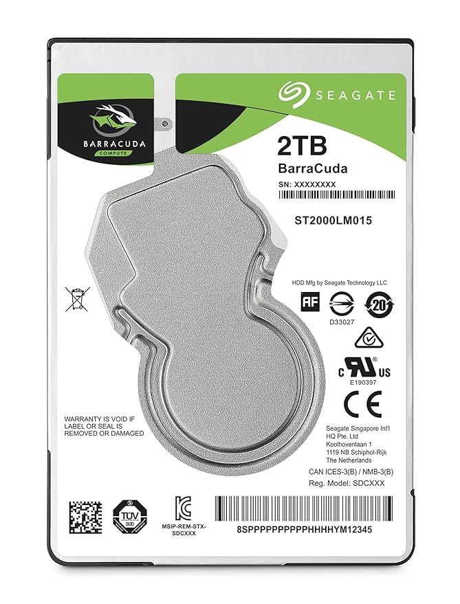 Open Box Unused Seagate Barracuda 2.5 Inches (6.3 cm) SATA 6 Gb/s 5400 RPM 128MB Cache 2TB Internal Hard Drive HDD for PC Laptop ST2000LM015