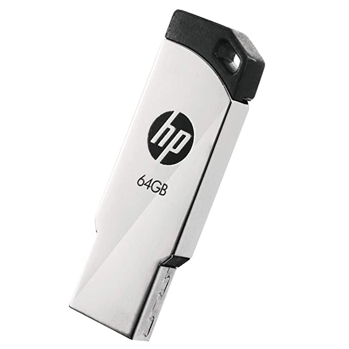 Open Box, Unused HP v236w USB 2.0 64GB Pen Drive Metal, Silver Pack of 3