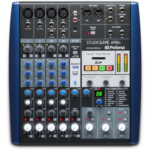 PreSonus StudioLive AR8c USB Type-C 8-Channel Hybrid Performance and Recording Mixer Audio Interface