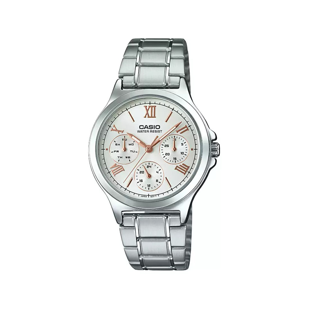 Casio Enticer Silver Multi-Dial Women's Watch A1900 LTP-V300HD-7A2UIF