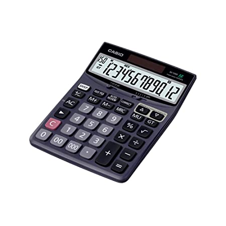 Casio DJ-120D 150 Steps Check and Correct Desktop Calculator with Bigger Screen Keys 12 Digit Black