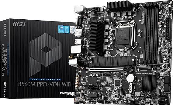 Open Box Unused MSI B560M PRO-VDH WiFi Micro-ATX Gaming Motherboard (10 th/11th Gen Intel Core, LGA 1200 Socket, DDR4, 5066 MHz, M.2 Slot, USB 3.2 Gen 2, Type-A, 2.5G