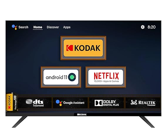 Open Box Unused Kodak 108 cm 43 inches 9XPRO Series Full HD Certified Android LED TV 439X5081 Black