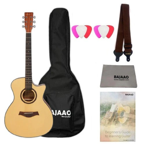 Vault EA25CE Grand Auditorium Shape Electro Acoustic Guitar with Gigbag, Strap, Pick, Polishing Cloth & E-Book