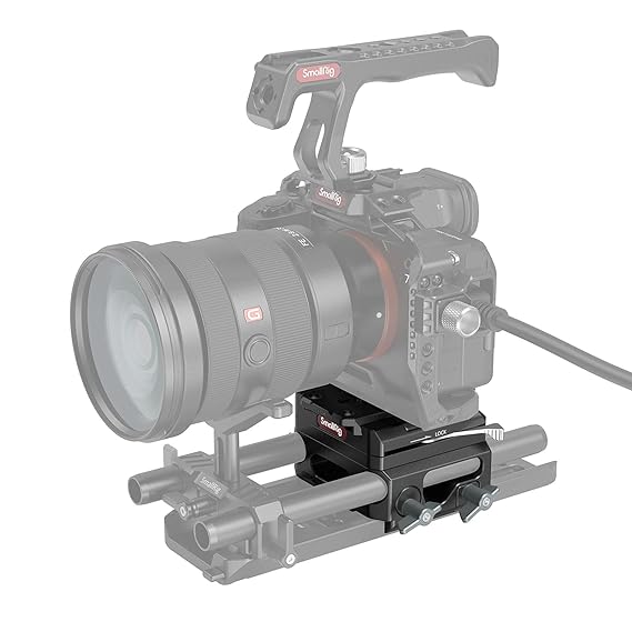 SmallRig Lightweight Bottom Mount Plate with Dual 15mm Rod  Support System Magnesium Alloy 3067