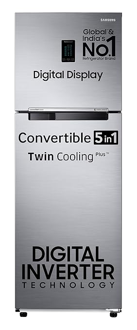 Open Box, Unused Samsung 322 L, 3 Star, Convertible 5-in-1 Digital Inverter with Display Frost Free Double Door Refrigerator RT37C4523S8/HL, Silver, Elegant Inox, 2024 Model