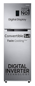 Open Box, Unused Samsung 322 L, 3 Star, Convertible 5-in-1 Digital Inverter with Display Frost Free Double Door Refrigerator RT37C4523S8/HL, Silver, Elegant Inox, 2024 Model