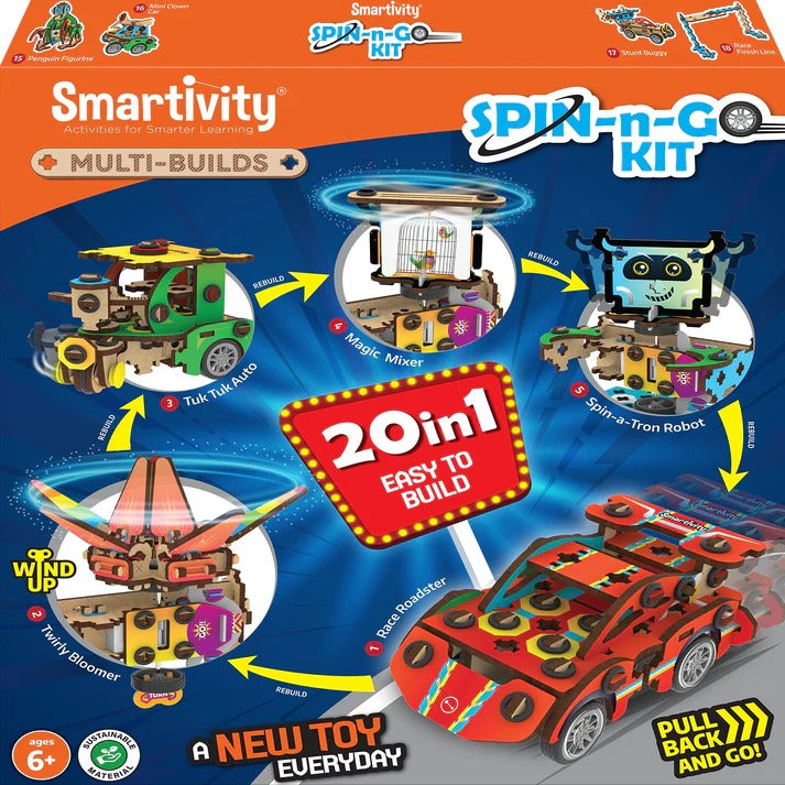 Smartivity Multi-Builds Spin-n-Go Kit 6-10 years DIY STEM Construction Toy