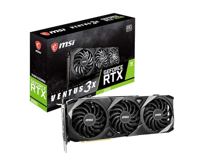 Open Box Unused MSI GeForce RTX 3090 Ventus 3X 24G OC Gaming Graphics Card Support Bracket Included