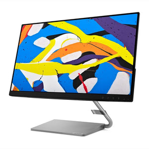 Open Box Unused Lenovo Q-Series 24 Inch (60.45 cm) LCD 1920 X 1080 Pixels Fhd IPS Ultraslim Monitor, 2X3W Speakers, 75Hz, AMD Freesync, Hdmi, Natural Low Blue Light