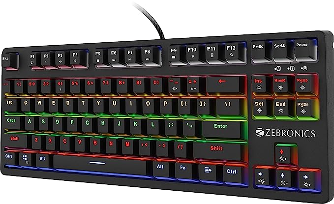 Open Box, Unused Zebronics Zeb-MAX V2 Premium Mechanical TKL (Tenkeyless) Keyboard