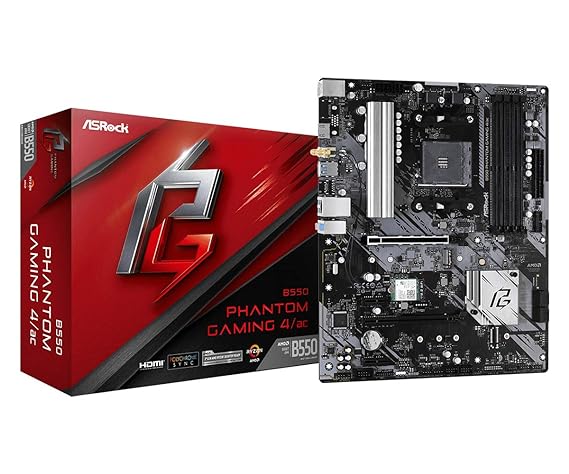 Open Box Unused ASRock B550 Phantom Gaming 4 AC Supports 3rd Gen AMD AM4 Ryzen/Future AMD Ryzen Processors Motherboard