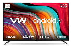 Open Box Unused VW 109 cm (43 inches) Playwall Frameless Series Full HD Android Smart LED TV VW43F1 Black