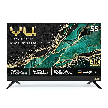 Open Box Unused Vu 139 cm (55 inches) Premium Series 4K Ultra HD Smart LED Google TV 55CA Black