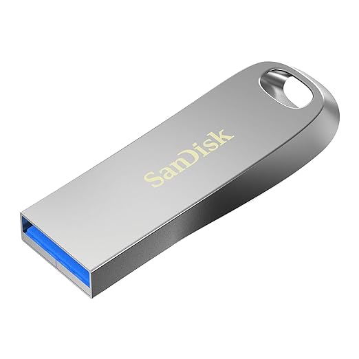 Open Box, Unused SanDisk Ultra Luxe USB 3.1 Flash Drive 64GB, Upto 150MB/s, All Metal, Metallic Silver Pack of 2