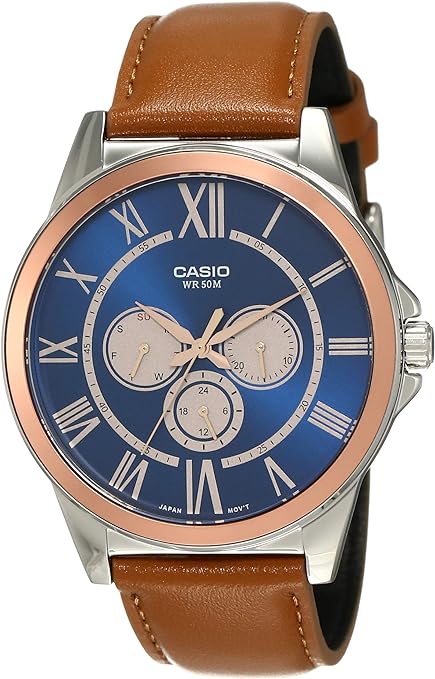 Casio Enticer Brown Leather Men's Watch A1527 MTP-E318L-2BVDF