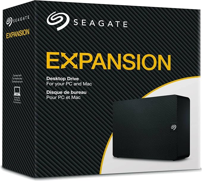 Open Box Unused Seagate Expansion 12TB Desktop External HDD USB 3.0 for Windows and Mac with 3 yr Data Recovery Services, Portable Hard Drive STKP12000400 Black