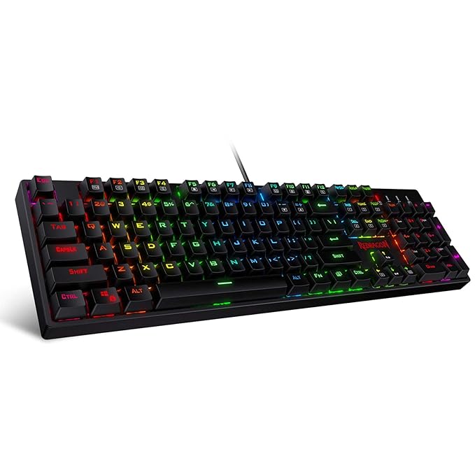 Open Box, Unused Redragon SU-RARA K582 RGB LED Backlit Mechanical Gaming Wired Keyboard