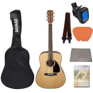 Fender CD 60 Dread V3 DS 6 String Acoustic Guitar Bundle with Dust Cover, Tuner, Cloth, Strap, Picks & Ebook