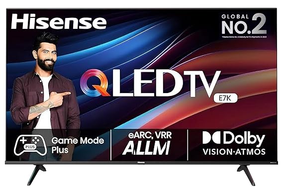 Open Box Unused Hisense 108 cm 43 inches 4K Ultra HD Smart QLED TV 43E7K Black