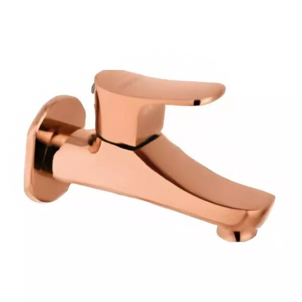 Cera Perla Single Lever Wall Mount Bib Cock with Wall Flange and Aerator Rose Gold F1012151RG