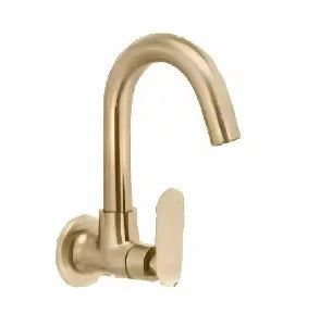 Cera Brooklyn Quarter Turn Single Lever Wall Mount Sink Cock Antique Brass F1018251BA