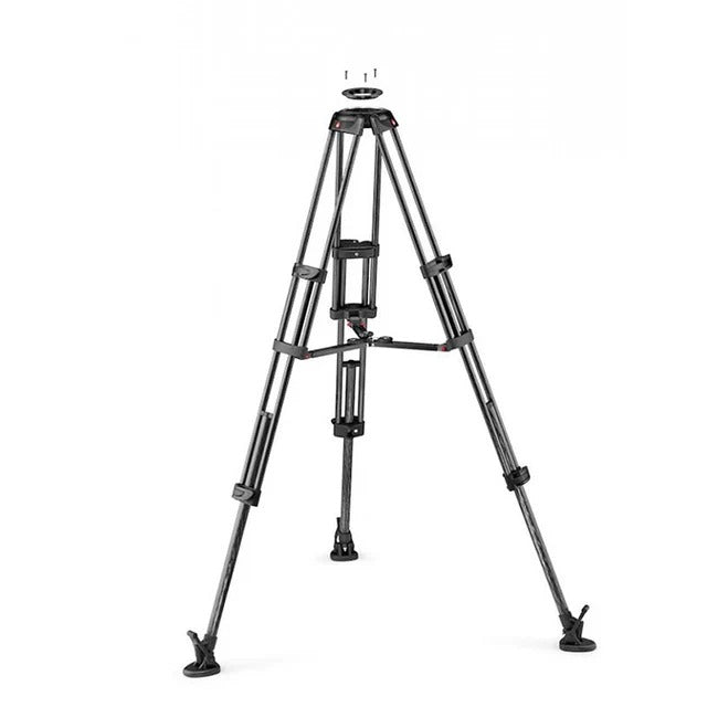 Manfrotto MVTTWINMC CF Twin Leg With Middle Spreader Video Tripod 100/75mm Bowl